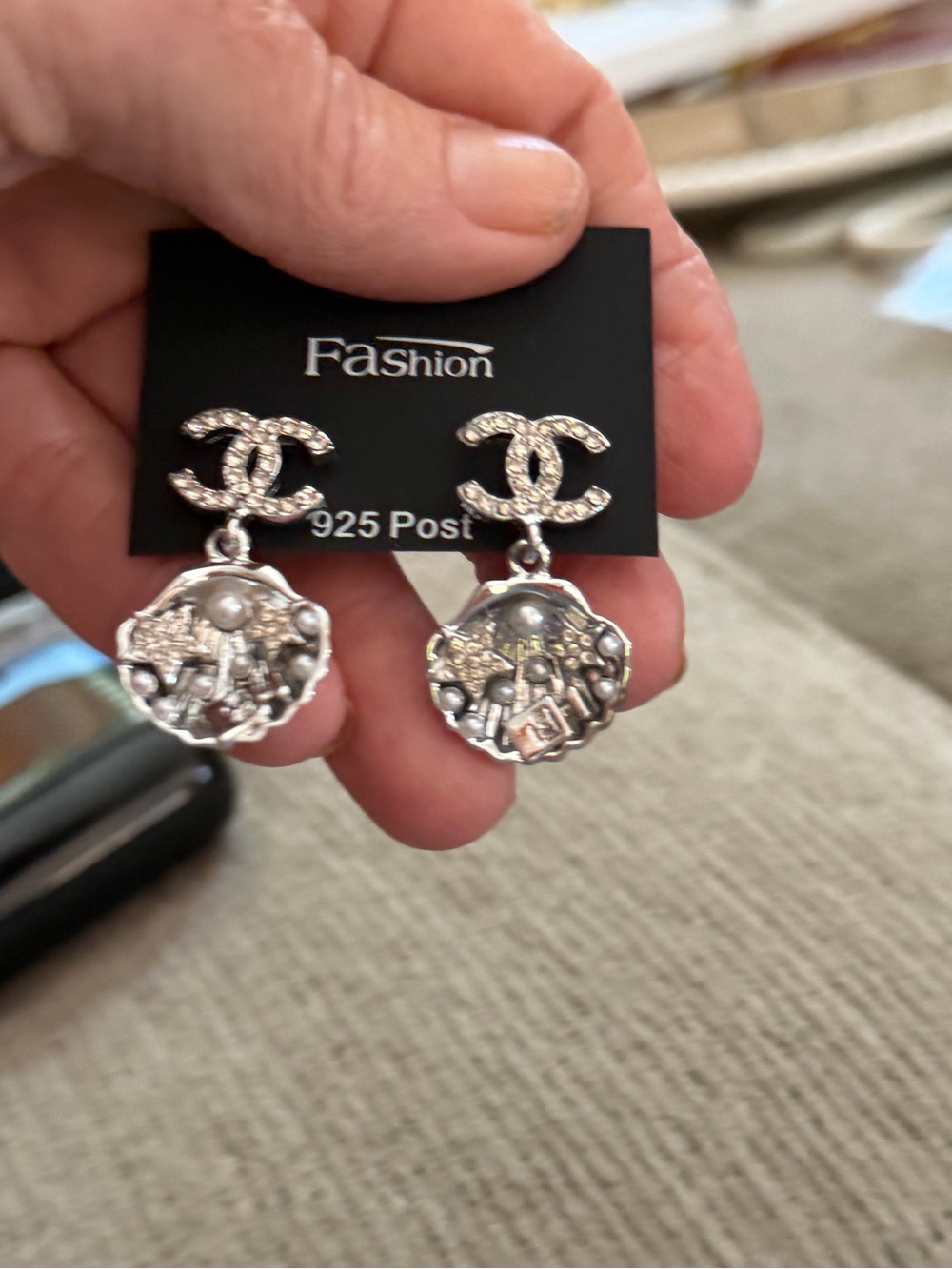 Silver-Tone Crystal - pearl Post Drop Earrings, NEW, Fashion Jewelry - Picture 3 of 9